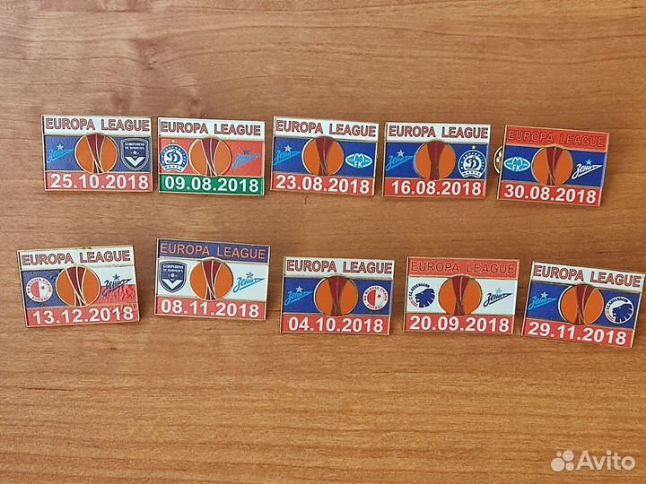 Значки Зенит матчевые 10 штук