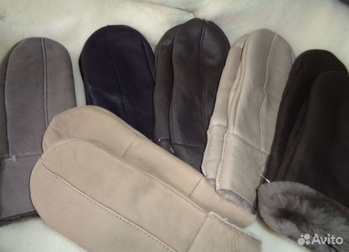 Новые Варежки мужские из натурального меха