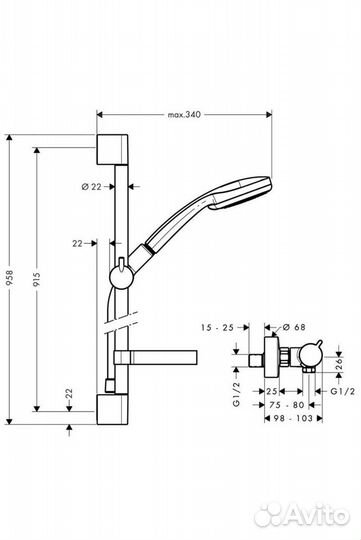 Душевой набор Hansgrohe 27085000