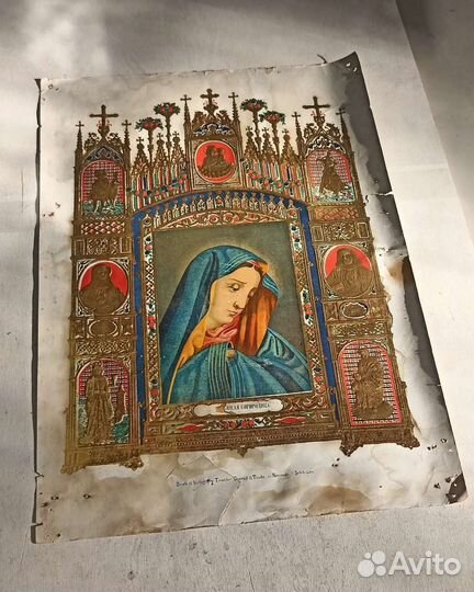 Старинная икона Всескорбящая Богородица