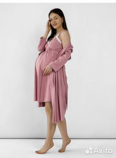 Комплект халат и сорочка в роддом