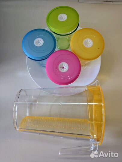 Кувшин новый tescoma 2,5 л + 4 стакана с крышками