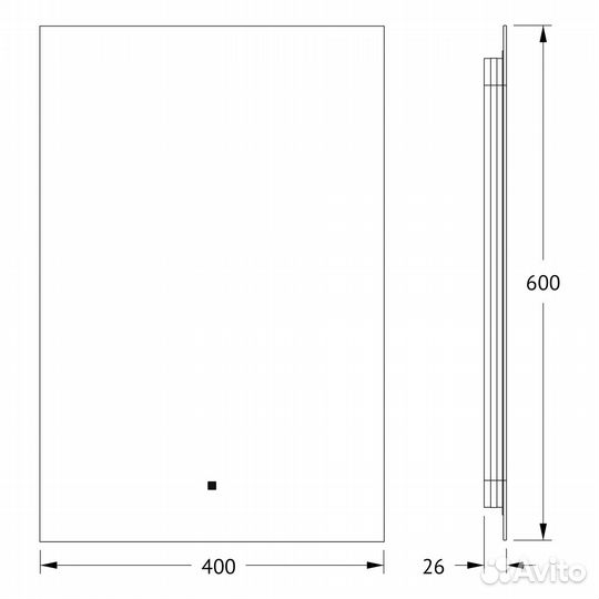 Зеркало фацет LED 40x60 glow defesto DF2512R