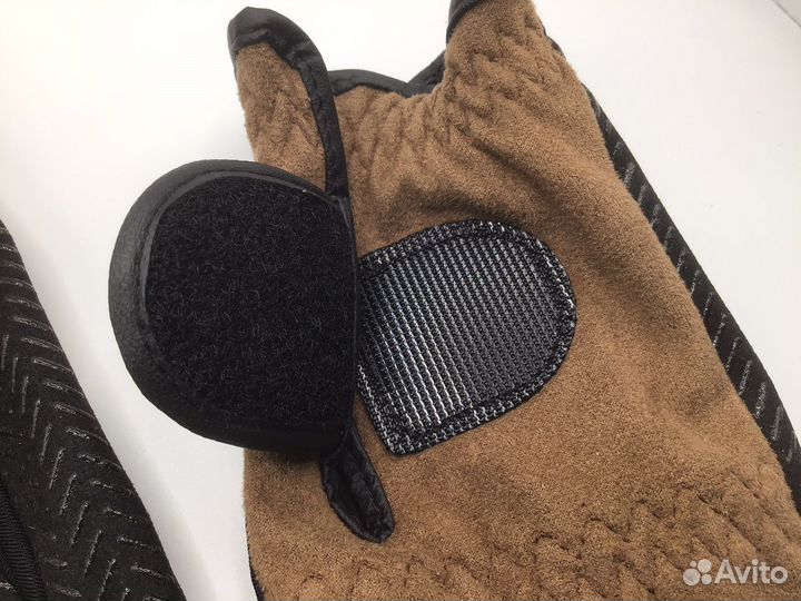 Перчатки для верховой езды корич/черные/белые