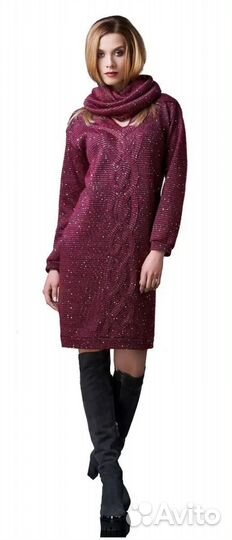 Новое вязаное платье на чехле с пайетками 42 р