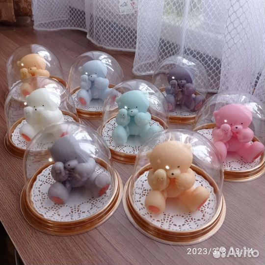 Мыло ручной работы Мишка в куполе. Есть в наличии