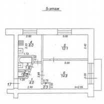 2-к. квартира, 40,1 м², 5/5 эт.