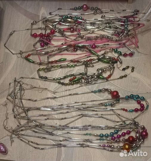 Елочные игрушки СССР стяклярус
