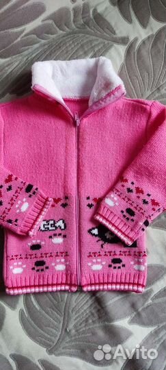 Теплая кофта для девочки рост 86-92