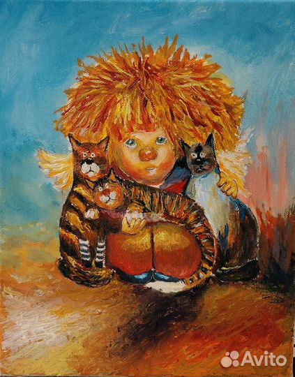 Солнечный Ангел, акрил, 30х40 см (Из Пермского к)