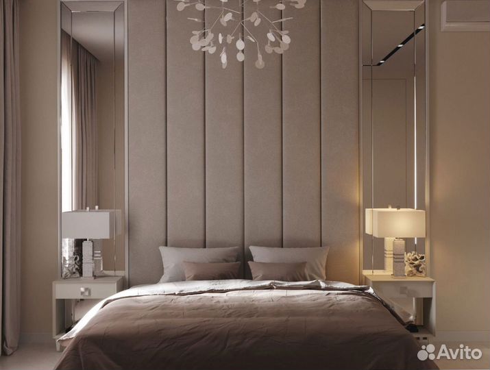 Мягкие стеновые панели для кровати