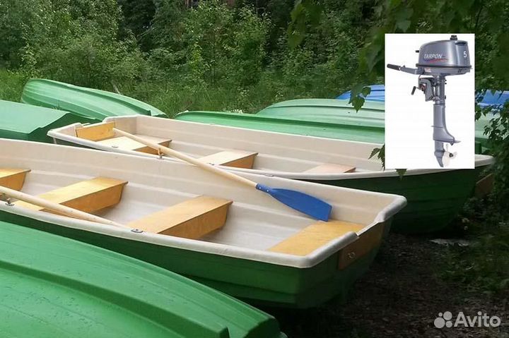 Пластиковая лодка с мотором Тортилла-395 Эко Tarpon T 5S