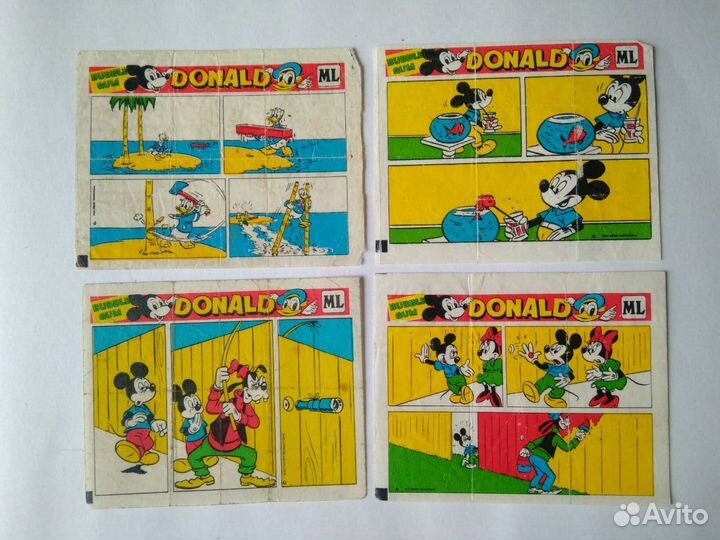 Вкладыши от жвачек 90 х Donald ML