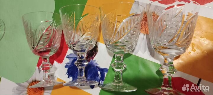 Хрустальные бокалы фужеры для шампанского СССР