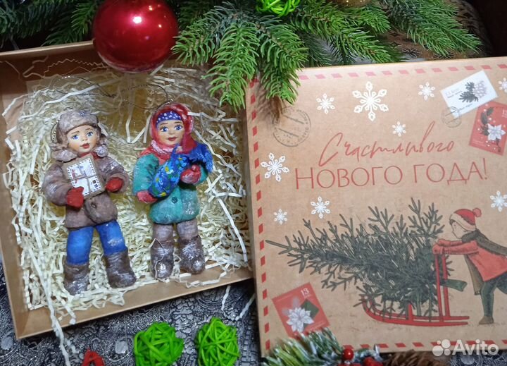 Ёлочные ватные игрушки 