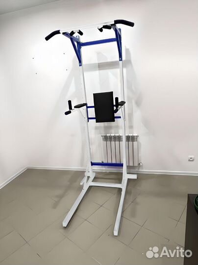 Напольный турник 3в1 225см Белый с синим