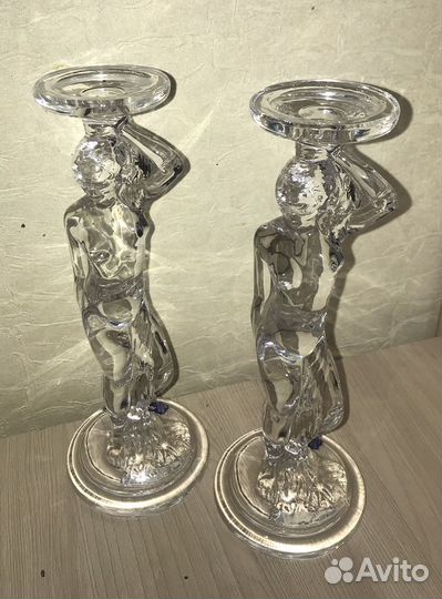 Подсвечник стекло женская фигура (2 шт ) новые