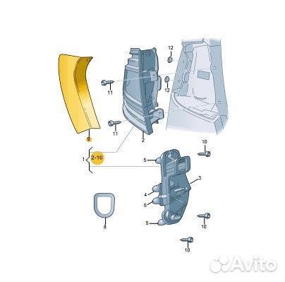 Накладка фонаря задняя левая Skoda Octavia cwva