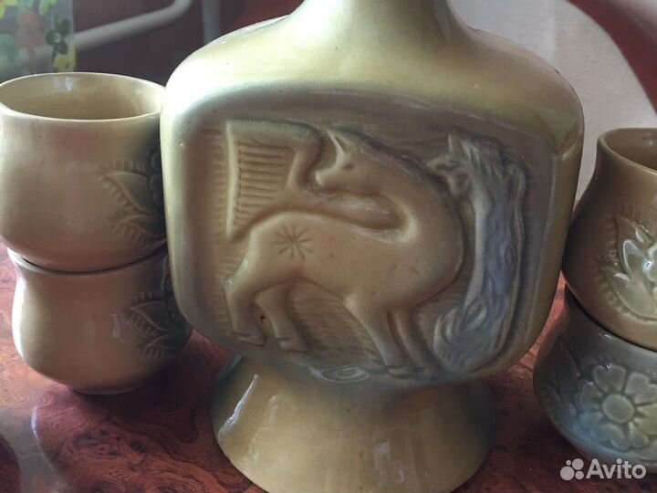 Кувшин керамика и стопки 8шт Новые