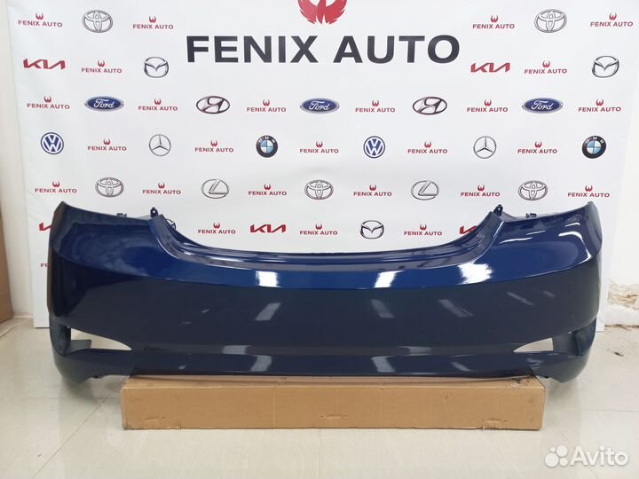 Бампер задний крашеный Hyundai Solaris 14-17 Синий