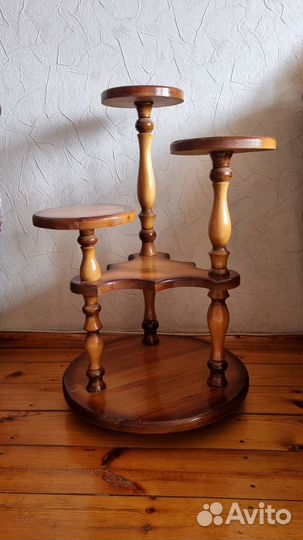 Подставка для цветов напольная деревянная