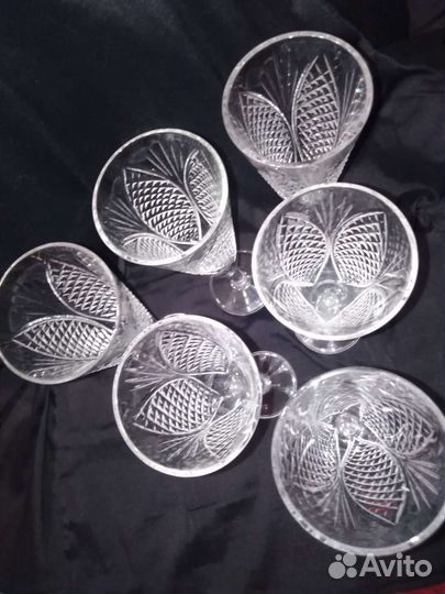 Фужеры рюмки разные хрусталь стекло Богемия, СССР