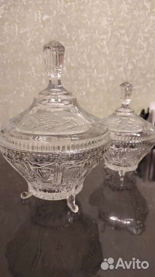 Конфетница сахарница СССР хрусталь