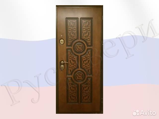 Уличная входная дверь натуральный шпон для дома