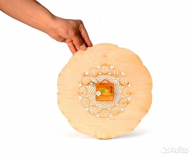 Часы деревянные большие круглые 