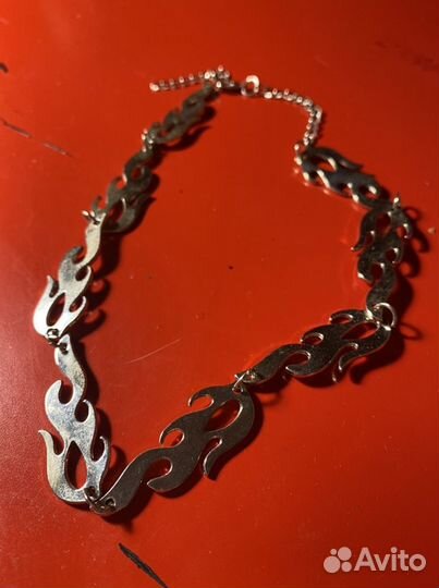 Колье под серебро С Огнем