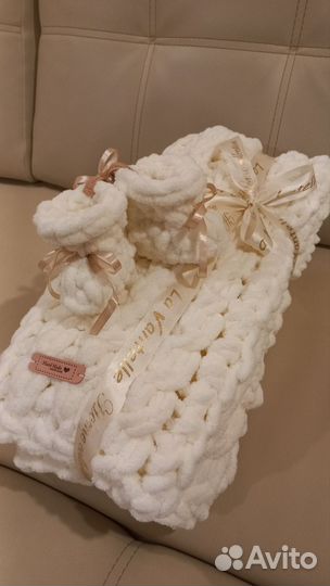 Плед детский вязаный ручная работа