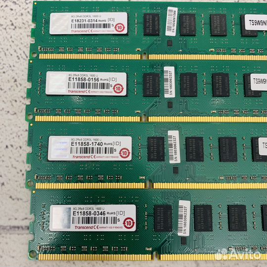 DDR3 8GB transcend 8 штук