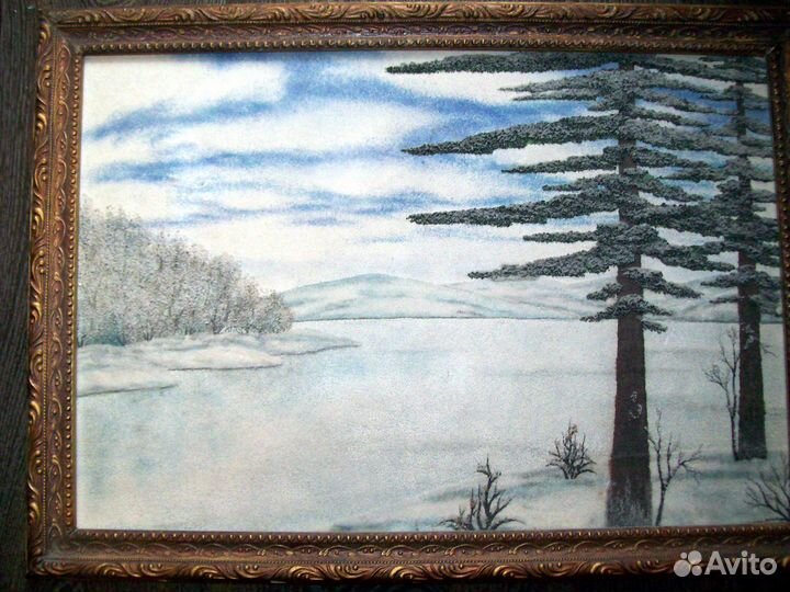 Картина из каменной крошки СССР 1980е Раритет