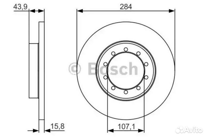 Bosch 0986479A34 Диск тормозной задний Ford Transi