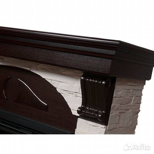 Портал Firelight Torre 25S камень белый, шпон темн