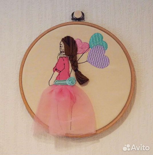 Текстильная картина. Вышивка + аппликация