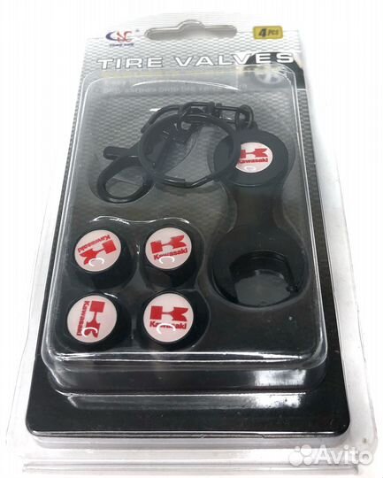 Колпачки на ниппеля - Kawasaki (с ключом/разные цв