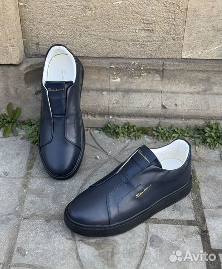 Мужские кожаные кеды