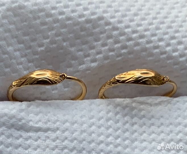 Золотые серьги кольца 19 век антикварные