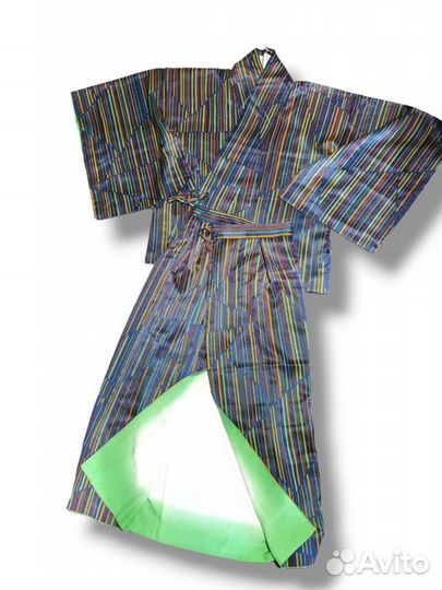 Кимоно шелковое костюм Upcycle винтаж Япония