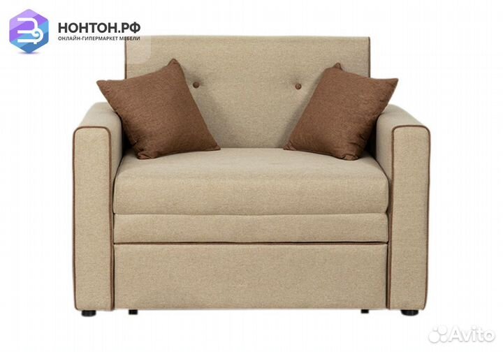 Кресло выкатное Найс бежевое / коричневое