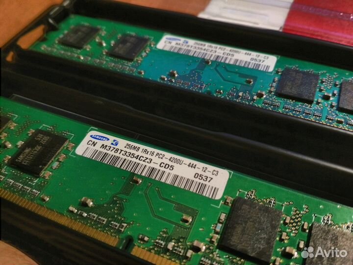 Оперативная память 2 шт samsung 256MB 1Rx16 PC2 42
