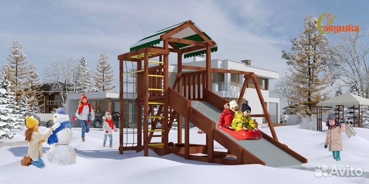 Игровая площадка Савушка 4 сезона Мастер 5 Махагон