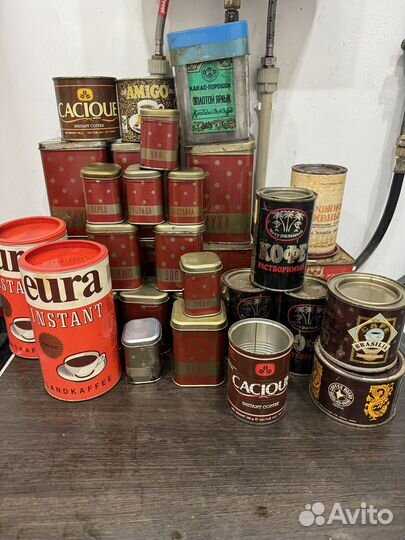 Жестяные банки чай специи крупы СССР