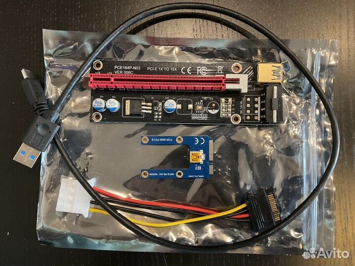 Переходник Mini PCIe на PCI express 16X