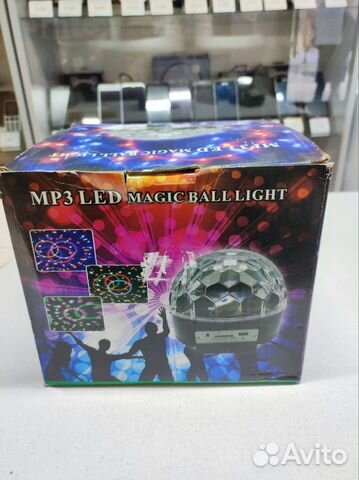 Колонка диско шар mp3 led magic ball light