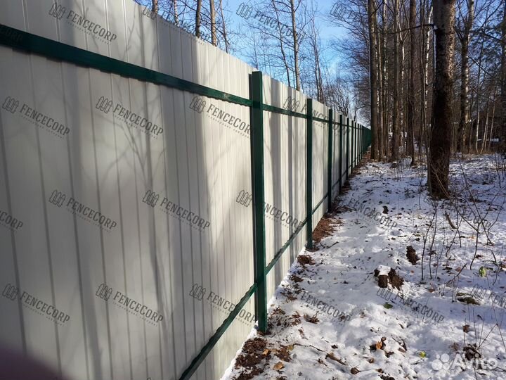 Забор из профлиста для дачи 1.8 м. 0.4 мм. C8