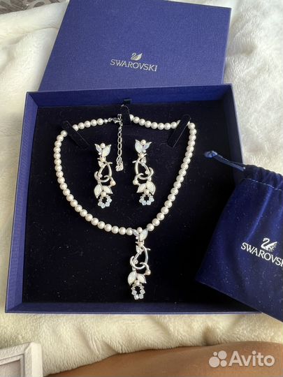 Swarovski-Комплект-Ожерелье+серьги