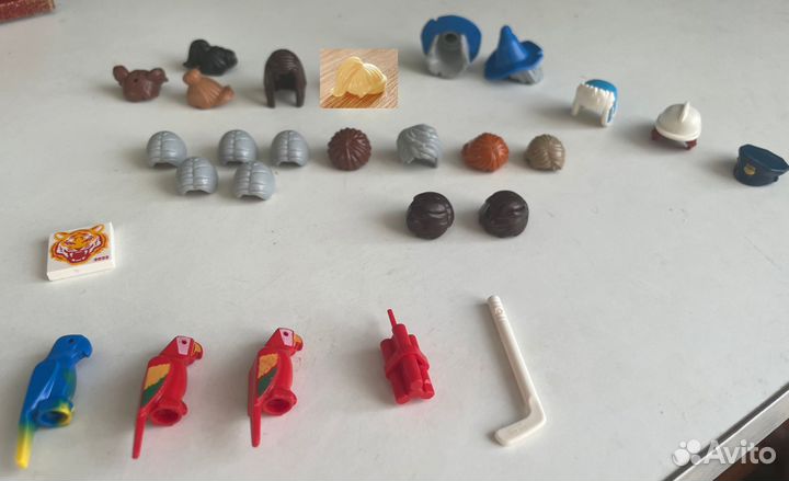 Lego аксессуары, оружие, доспехи, головы, волосы