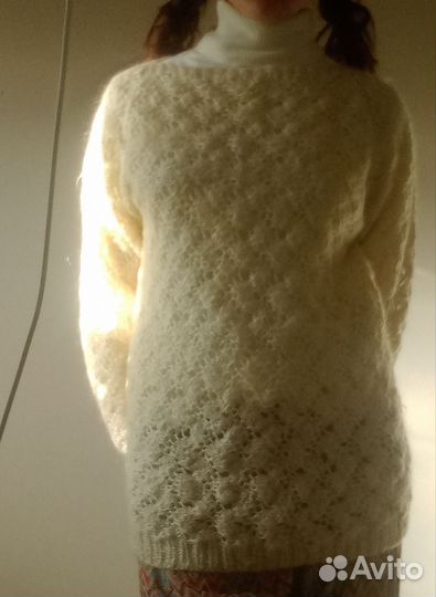 Бабушкин винтажный свитер из овечей шерсти